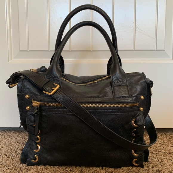 Vince Camuto Handbags - Vince Camuto Black Leather Mica Satchel Handbag
